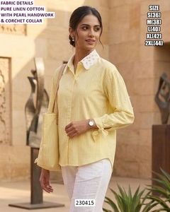Chemise décontractée à col rayé faite à la main - Product Image 2