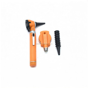 Set de Diagnóstico Veterinario con Otoscopio y Oftalmoscopio Naranja, Certificado CE, de Acero Inoxidable, Eléctrico y Duradero, para Examen de Oídos y Ojos de Animales - Product Image 1