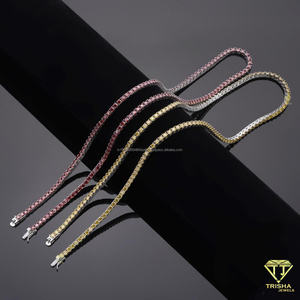 Collar de tenis con diamantes amarillos cultivados en laboratorio, elaborado en plata de ley 925 para la venta al por mayor de joyería de moda elegante para boutiques. - Product Image 4