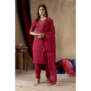Ensemble élégant Kurti, pantalon et dupatta pour femmes - Product Image 1