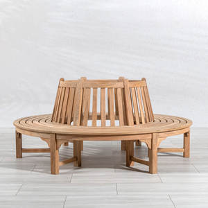 Banc rond en teck massif de qualité commerciale pour l'aménagement des espaces extérieurs des parcs, villas et complexes hôteliers - Product Image 1