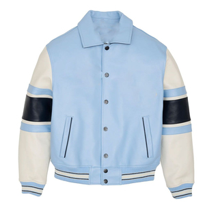 Chaqueta de Invierno para Hombre, de Cuero Genuino, Corte Ajustado, Transpirable, Estilo Urbano, Cuello Alto, Logotipo Frontal, Servicio OEM de Alta Calidad, 340g, Personalizable - Product Image 3