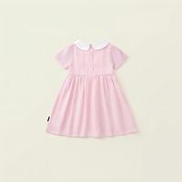 Robe smockée en coton mélangé Jiefute en gros, style européen, motif floral rose, broderie lapin, pour filles de 2 à 7 ans