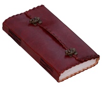 Carnet de notes artisanal à double fermoir, couverture en cuir véritable, journal de voyage vintage, reliure cousue, 100 feuilles, cadeau