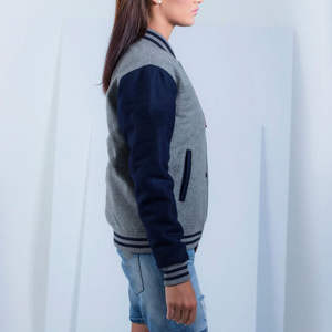Chaqueta Varsity Extra Grande para Mujer, la Más Vendida, Ropa Casual de Invierno, 2 Tonos, Logotipo Personalizado, Hombros Caídos - Product Image 2