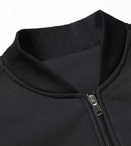 Direct Factory Men's Bomber Jacket Full <b>Zip</b> Solid Color Casual Outerwear Polyester Fleece Material Stand Collar Regular Fit - Product Image 3