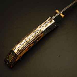 มีดพับคุณภาพสูงขายดีที่สุด สำหรับตั้งแคมป์และเอาตัวรอด ด้ามสแตนเลสสลักลายเกรดอุตสาหกรรม รองรับ OEM - Product Image 3