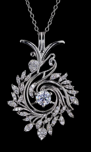 Collier pendentif diamant rond en or 18 carats, design ruban torsadé, bijoux fins élégants et luxueux, cadeau d'anniversaire pour femmes - Product Image 6