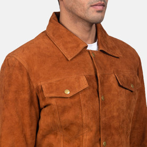 Veste en daim premium pour homme, coupe moderne, avec doublure en laine – Veste en daim audacieuse et raffinée pour homme - Product Image 6