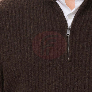 Comfortable Men <b>Quarter</b> <b>Zip</b> <b>Sweater</b> Mock Neck Long Sleeve Knit Winter Warm Casual Lightweight Breathable 100% Cotton - Product Image 6