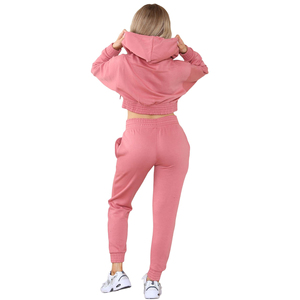 Conjunto Deportivo Elegante Negro para Mujer, Sudadera Corta con Capucha, Pantalones Jogger, Ropa Deportiva Informal para Fitness, Atuendo de Invierno - Product Image 2
