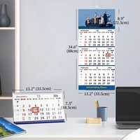Calendrier mural personnalisé 3 mois, 3 volets, 2027, vertical, en papier, pour la promotion des entreprises de transport et d'expédition