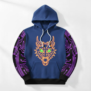 Sudadera Cyberpunk Techwear para Hombre, Diseño Neón con Gráficos Electrónicos, Estampado Vibrante por Sublimación - Product Image 2
