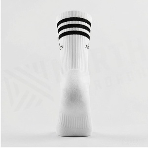 North Approach Crew <b>Socks</b> White Striped Breathable Running <b>Socks</b> for Adults Spring Season - Product Image 2