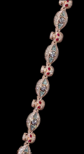 <b>Iced</b> <b>Out</b> Bracelet Rose Gold Hip Hop Jewelry Diamond Look Cubic Zirconia Luxury Bling <b>Chain</b> Bracelet - Product Image 2