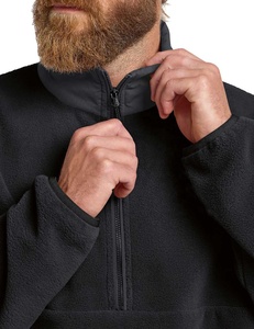 Chaqueta de Forro Polar para Hombre con Cierre de Cremallera, Color Sólido, Cuello Alto, Resistente al Viento, Informal, Corte Regular, Material de Poliéster Tejido - Product Image 2