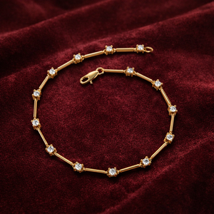 10K Solid Gold Diamond Tennis Bracelet <b>Infinity</b> Design Minimalist Luxury Engagement & Wedding Jewelry - Product Image 3