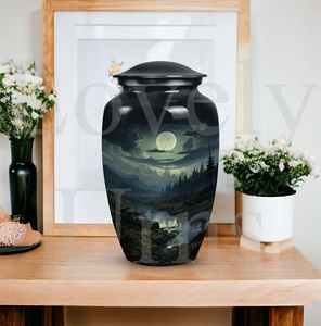 Moonlit funeral <b>urn</b> <b>large</b> metal <b>urns</b> for human ashes adult male cremation memorial decorative keepsake tribute - Product Image 2