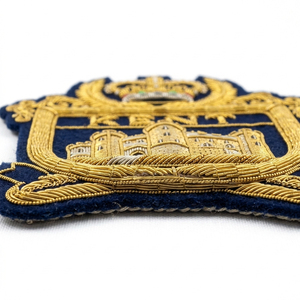Vintage Hand Embroidered Bullion Custom Heritage Society Eco-Friendly Sequins Gold Wire <b>Sew</b>-<b>On</b> <b>Patch</b> Family Coat Arms Bulk - Product Image 5