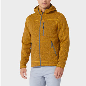 Sudadera con capucha extragrande para hombre, personalizada, de invierno, con cremallera completa, cortavientos, resistente al agua, de alto rendimiento, con forro polar y bolsillo con cremallera cortado a láser, OEM - Product Image 2