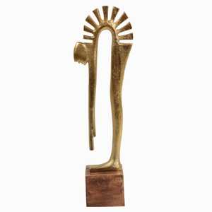 Jaffs Exports Handcrafted Gold Plated Aluminium Bending Men Sculpture Contemporary Art Decor Tabletop Display Eco-Friendly - Product Image 3