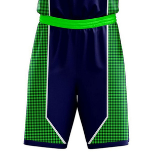 Uniformes de Baloncesto Sublimados Personalizados, Conjunto de Camiseta y Pantalones Cortos Azul Marino Verde Neón, Nombre y Número Personalizados, Venta al Por Mayor - Product Image 3