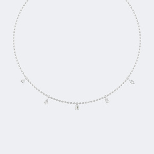 1.00CTW Mixed-Cut Prong-Set Dangler Diamond Station <b>Necklace</b> - Product Image 2