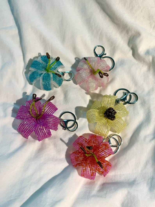 Handmade Beaded Lily <b>Keychain</b> Purple Flower Bag Charm Woven Beaded <b>Keychain</b> Eco-friendly Lightweight luxury New Design - Product Image 4
