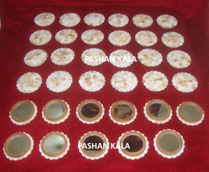 Hot Selling Handmade Green Mother of Pearl Stone Inlay Orgone <b>Mirrors</b> Wedding Decoration Crafts Marble Gifts - Product Image 4
