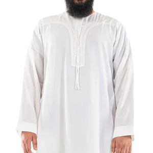Muslim Factory Fashion New Style <b>Islamic</b> <b>Clothing</b> Arabic Jubba Design Men Arab Thobe Customized logo printing - Product Image 4