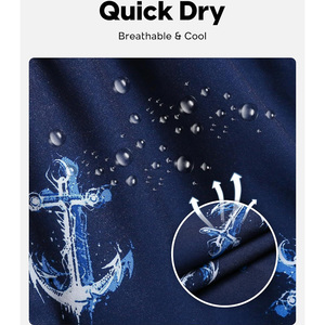 Short de bain pour homme Drain Sports, imprimé ancre marine, séchage rapide, anti-UV, taille mi-haute, avec cordon de serrage et poches - Product Image 4