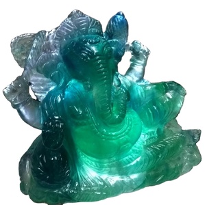 Acheter une belle Sculpture en Fluorite Ganesha Sculpture à la main Statue Figurine pidras naturelles cristal pierre de guérison - Product Image 1
