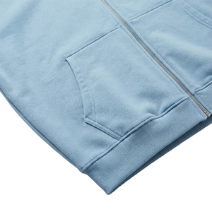 เสื้อมีฮู้ดแบบมีซิปสำหรับทั้งชายและหญิงผ้าคอตตอนโพลีเอสเตอร์ไม่มีลายหลวมโอเวอร์ไซส์แบบกำหนดเอง - Product Image 5