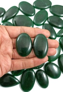 Lot en gros de pierres précieuses en aventurine verte naturelle, taille cabochon, 25-40 mm, haute qualité, pour la fabrication de bijoux - Product Image 3