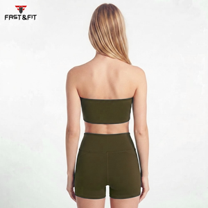 Vêtements de sport pour femme, style nouveau, haut court, tenue de sport sans couture, ensemble yoga 2 pièces - Product Image 5