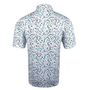 เสื้อโปโลกอล์ฟผู้ชายลายค็อกเทลและเครื่องดื่ม รุ่น 2026 ระบายเหงื่อได้ดี แขนสั้น สีฟ้าและสีขาว - Product Image 4