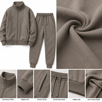 Ensemble de survêtement personnalisé pour homme – Veste zippée à col montant et pantalon de jogging – Tenue de sport haut de gamme, streetwear décontracté – Fabricant OEM
