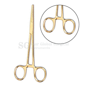 Pince hémostatique chirurgicale professionnelle dorée 14 cm en acier inoxydable, porte-aiguille, pince moustique antistatique réutilisable pour hôpital - Product Image 5