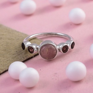 Anillo de Plata de Ley 925 con Rodocrosita y Granate Naturales, Hecho a Mano, con Piedras Preciosas, Joyería al por Mayor - Product Image 5