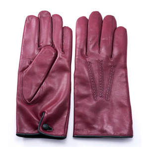 Gants en cuir de qualité supérieure, longueur poignet, vert olive, respirants, unis, pour l'extérieur, toutes saisons, usage quotidien, haute performance, gants habillés - Product Image 5