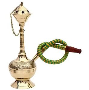 India Home Crafts Brass Hookah Head Lacquer Finish Arabian Style Straight <b>LED</b> <b>Lighting</b> Eco-Friendly Durable 1 Hose for Cafe Bar - Product Image 4