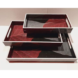Latest Design Hot Selling Tea Tray <b>Set</b> Meena Work Sticker Print <b>Serving</b> Tray Wooden MDF <b>Serving</b> Tray by Perfect Enterprises - Product Image 1