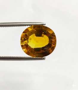 พลอยแซฟไฟร์สีเหลืองธรรมชาติ รูปทรงวงรี สำหรับทำแหวน - Product Image 2
