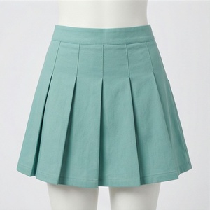 Minifalda Plisada para Mujer, Color Sólido, Cintura Regular Cómoda, Tejido de Tela, Estilo para Todas las Temporadas - Product Image 1