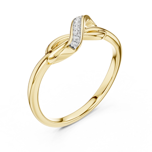 Anillo de Diamantes Cultivados en Laboratorio INFINITY, Oro Amarillo de 18 Quilates, para Mujer, Compromiso, Fiesta, Boda, Minimalista, Corte Brillante Redondo, Uso Diario - Product Image 4