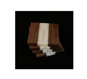 Creative <b>Epoxy</b> <b>Resin</b> And Wooden Coaster Acacia Custom Wood <b>Resin</b> Coaster For Tableware Decor & Kitchen Party Restaurant Use - Product Image 6