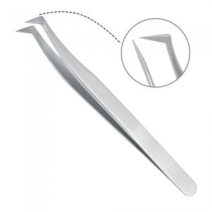 Pinzas de Acero Inoxidable con Punta Redonda Antiestática de 10 mm para Extensiones de Pestañas, Estilo Ruso - Product Image 2