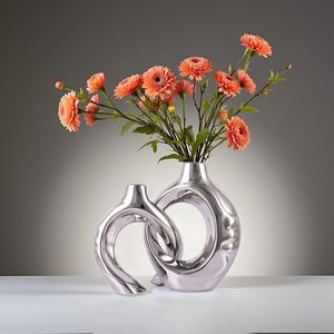 <b>Rustic</b> metal flower vase farmhouse decor vintage look durable material stylish floral arrangement holder centerpiece - Product Image 2
