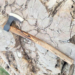 ขวานเหล็กคาร์บอนเกรดอุตสาหกรรมทำมือ พร้อมด้ามไม้ยาว สำหรับการเอาชีวิตรอดกลางแจ้งและการทำงานไม้ ขวานยาวไวกิ้ง - Product Image 3