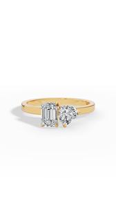 High Quality Women's Toi Et Moi <b>Ring</b> Heart <b>Emerald</b> Cut Lab Grown Diamond 925 <b>Silver</b> Luxury IGI Certified Wholesale OEM Fine - Product Image 4